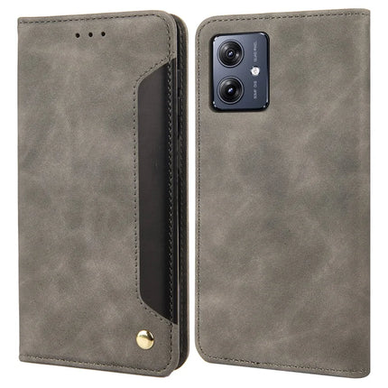 For Motorola Moto G55 5G Case PU Leather Shockproof Protection Wallet Phone Cover - Grey