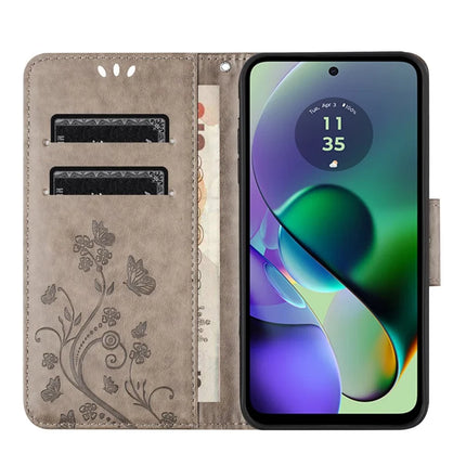 For Motorola Moto G55 5G Case Imprinted Mini Butterfly Leather Wallet Phone Cover