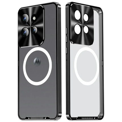 Magic Shield Magnetic Series for Motorola Edge 50 5G Case Metal+TPU Phone Cover with Lens Guard