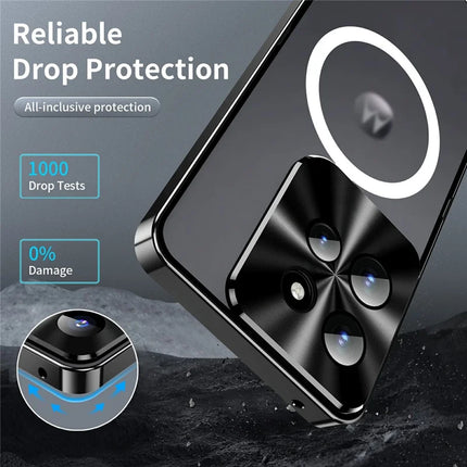 Magic Shield Magnetic Series for Motorola Edge 50 5G Case Metal+TPU Phone Cover with Lens Guard
