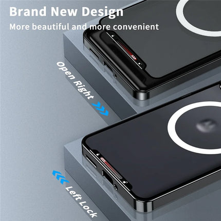 Magic Shield Magnetic Series for Motorola Edge 50 5G Case Metal+TPU Phone Cover with Lens Guard