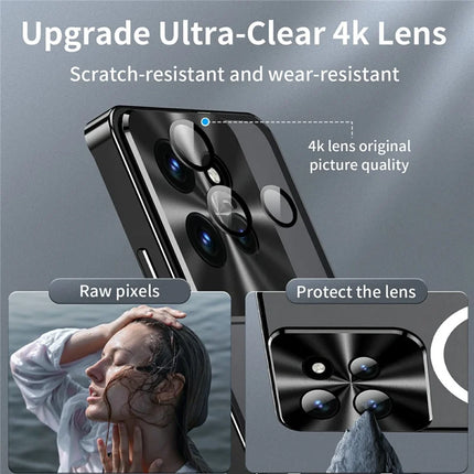 Magic Shield Magnetic Series for Motorola Edge 50 5G Case Metal+TPU Phone Cover with Lens Guard