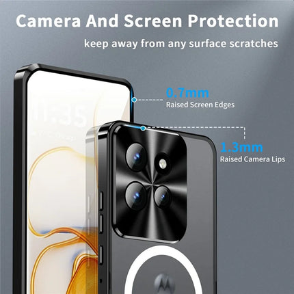 Magic Shield Magnetic Series for Motorola Edge 50 5G Case Metal+TPU Phone Cover with Lens Guard