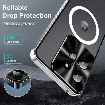 Magic Shield Magnetic Series for Motorola Edge 50 5G Case Metal+TPU Phone Cover with Lens Guard