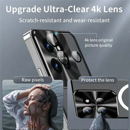 Magic Shield Magnetic Series for Motorola Edge 50 5G Case Metal+TPU Phone Cover with Lens Guard