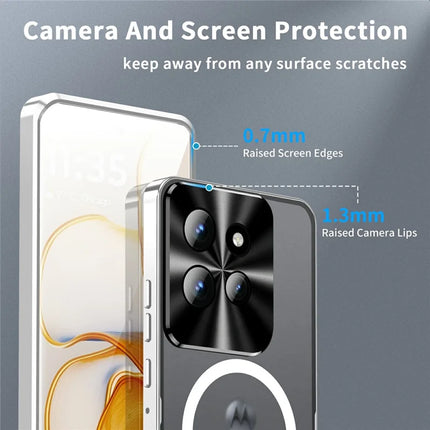 Magic Shield Magnetic Series for Motorola Edge 50 5G Case Metal+TPU Phone Cover with Lens Guard