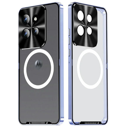 Magic Shield Magnetic Series for Motorola Edge 50 5G Case Metal+TPU Phone Cover with Lens Guard