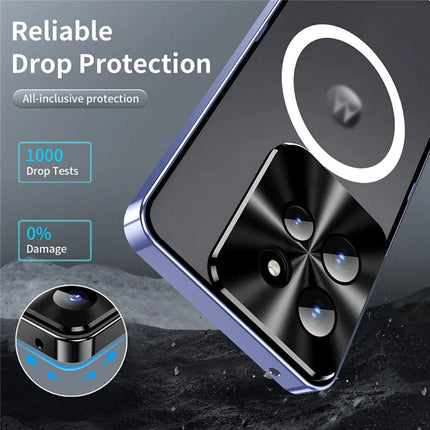 Magic Shield Magnetic Series for Motorola Edge 50 5G Case Metal+TPU Phone Cover with Lens Guard