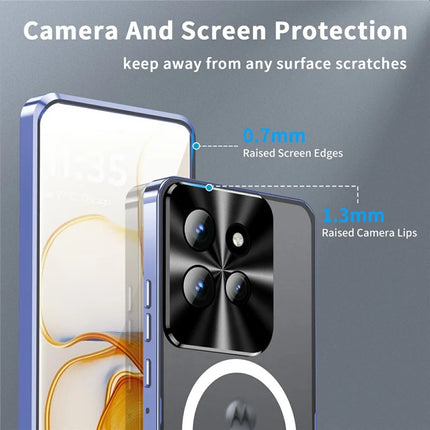 Magic Shield Magnetic Series for Motorola Edge 50 5G Case Metal+TPU Phone Cover with Lens Guard