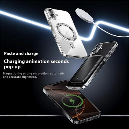 For iPhone 16 Plus Case Compatible with MagSafe Kickstand PC+TPU Phone Cover with Lens Film