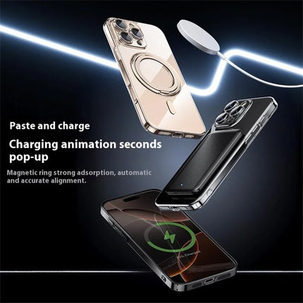 For iPhone 16 Pro Max Case Compatible with MagSafe Kickstand PC+TPU Phone Cover with Lens Film