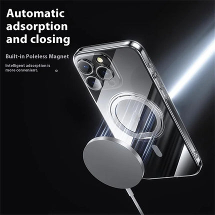 For iPhone 16 Pro Max Case Compatible with MagSafe Kickstand PC+TPU Phone Cover with Lens Film