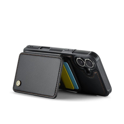 JEEHOOD J05 For iPhone 16 Case Leather Mobile Cover with Detachable Magnetic Card Bag