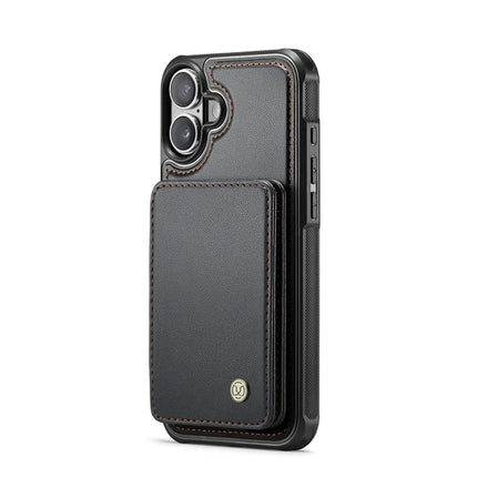 JEEHOOD J05 For iPhone 16 Plus Case Leather Mobile Cover with Detachable Magnetic Card Bag