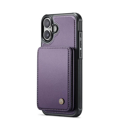 JEEHOOD J05 For iPhone 16 Plus Case Leather Mobile Cover with Detachable Magnetic Card Bag