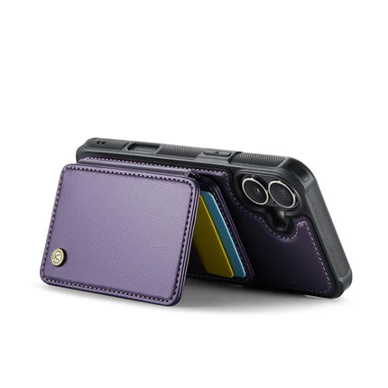 JEEHOOD J05 For iPhone 16 Plus Case Leather Mobile Cover with Detachable Magnetic Card Bag