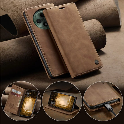 For Oppo Reno12 F 5G Case CASEME 013 Series Card Holder Stand Leather Phone Cover