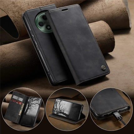 For Oppo Reno12 F 5G Case CASEME 013 Series Card Holder Stand Leather Phone Cover
