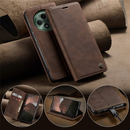 For Oppo Reno12 F 5G Case CASEME 013 Series Card Holder Stand Leather Phone Cover