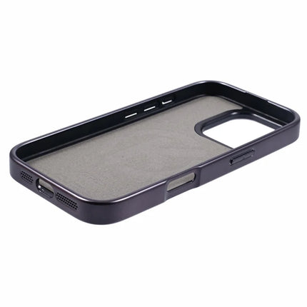 KIGC For iPhone 16 Pro Max Case PC+TPU+PU Electroplating Phone Cover