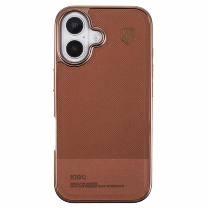KIGC For iPhone 16 Case PC+TPU+PU Electroplating Phone Cover