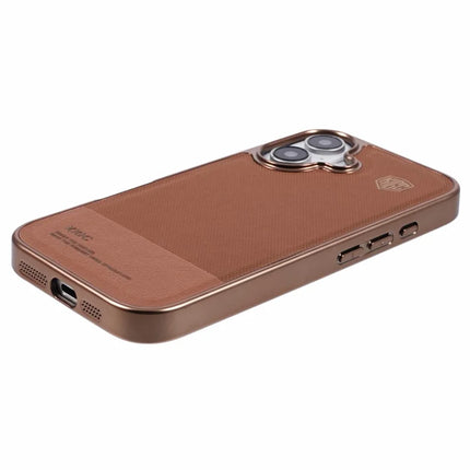 KIGC For iPhone 16 Case PC+TPU+PU Electroplating Phone Cover
