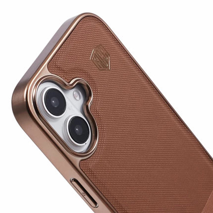 KIGC For iPhone 16 Case PC+TPU+PU Electroplating Phone Cover