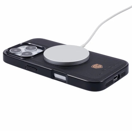 KIGC For iPhone 16 Pro Case Compatible with MagSafe PC+TPU+PU Electroplating Phone Cover