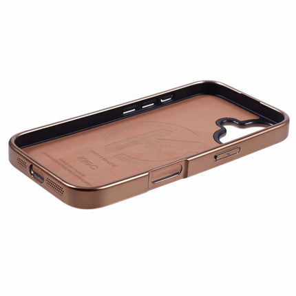 KIGC For iPhone 16 Case Compatible with MagSafe PC+TPU+PU Electroplating Phone Cover