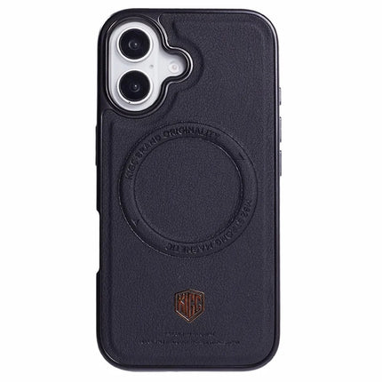 KIGC For iPhone 16 Case Compatible with MagSafe PC+TPU+PU Electroplating Phone Cover