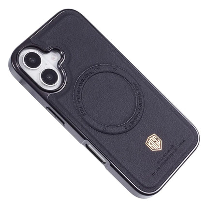 KIGC For iPhone 16 Case Compatible with MagSafe PC+TPU+PU Electroplating Phone Cover