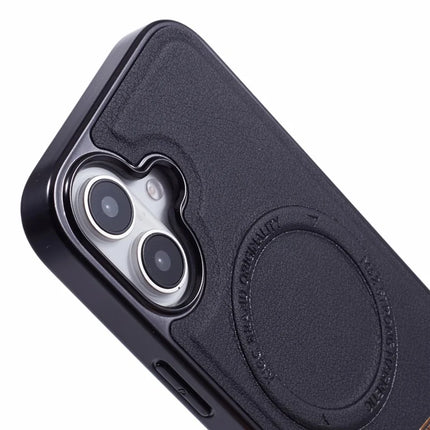 KIGC For iPhone 16 Case Compatible with MagSafe PC+TPU+PU Electroplating Phone Cover