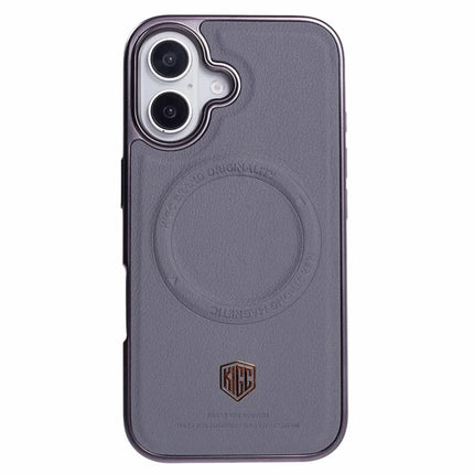 KIGC For iPhone 16 Case Compatible with MagSafe PC+TPU+PU Electroplating Phone Cover