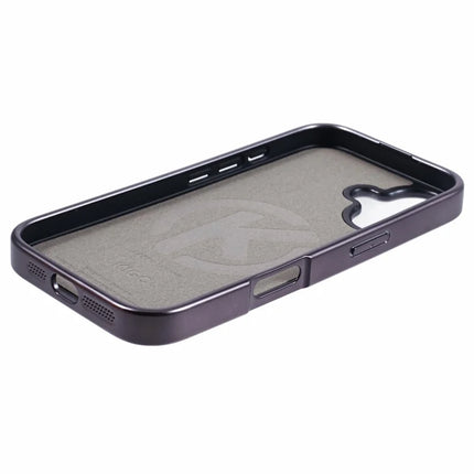 KIGC For iPhone 16 Case Compatible with MagSafe Crocodile Texture PU+PC+TPU Electroplating Phone Cover