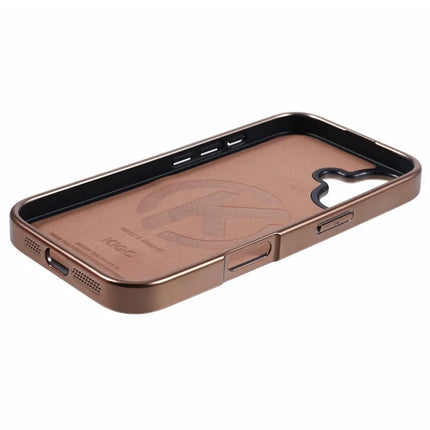 KIGC For iPhone 16 Case Compatible with MagSafe Crocodile Texture PU+PC+TPU Electroplating Phone Cover