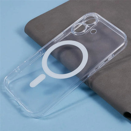 JAUCASE For iPhone 16 Case Compatible with MagSafe PC+TPU Crystal Clear Phone Cover