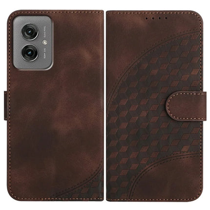 YX0060 For Motorola Moto G55 5G Case Elephant Head Pattern Leather Phone Cover - Coffee