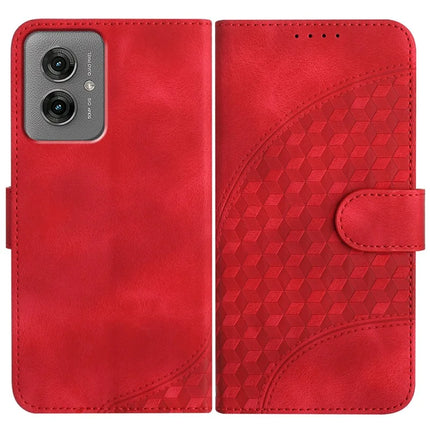 YX0060 For Motorola Moto G55 5G Case Elephant Head Pattern Leather Phone Cover - Red