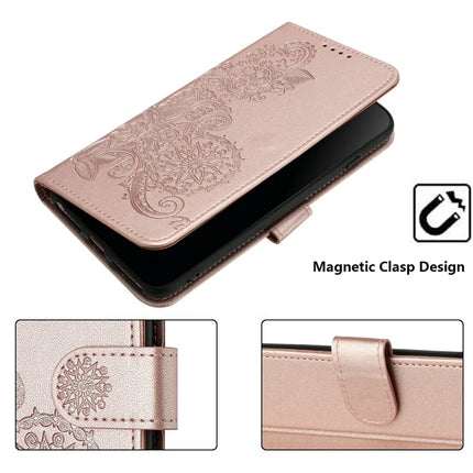 YX0050 For Motorola Moto G55 5G Case Mandala Flower Leather Wallet Phone Cover