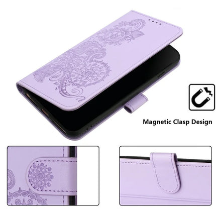 YX0050 For Motorola Moto G55 5G Case Mandala Flower Leather Wallet Phone Cover