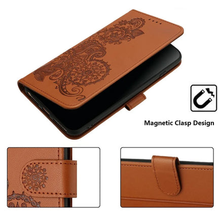 YX0050 For Motorola Moto G55 5G Case Mandala Flower Leather Wallet Phone Cover
