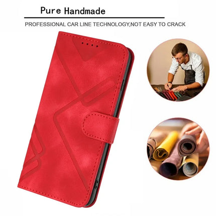 YX0040 For Motorola Moto G55 5G Case Leather Phone Cover Geometry Pattern