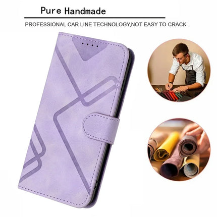 YX0040 For Motorola Moto G55 5G Case Leather Phone Cover Geometry Pattern