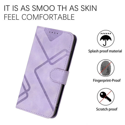 YX0040 For Motorola Moto G55 5G Case Leather Phone Cover Geometry Pattern