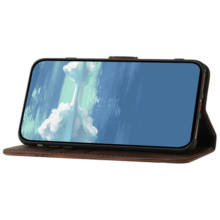 YX0040 For Motorola Moto G55 5G Case Leather Phone Cover Geometry Pattern
