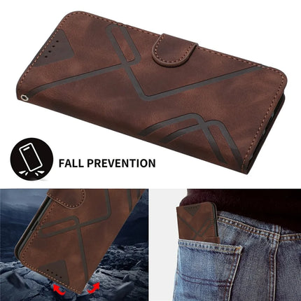 YX0040 For Motorola Moto G55 5G Case Leather Phone Cover Geometry Pattern