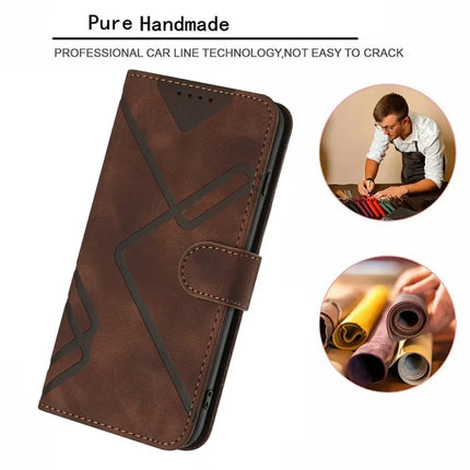 YX0040 For Motorola Moto G55 5G Case Leather Phone Cover Geometry Pattern