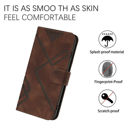 YX0040 For Motorola Moto G55 5G Case Leather Phone Cover Geometry Pattern