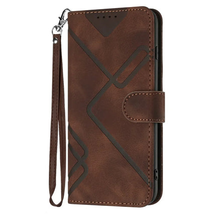YX0040 For Motorola Moto G55 5G Case Leather Phone Cover Geometry Pattern