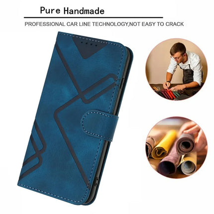 YX0040 For Motorola Moto G55 5G Case Leather Phone Cover Geometry Pattern